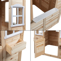 Casetta Giocattolo da Esterno Acciano in Legno di Abete - Colore Naturale / Grigio casa.pro