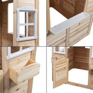 Casetta Giocattolo da Esterno Acciano in Legno di Abete - Colore Naturale / Grigio casa.pro