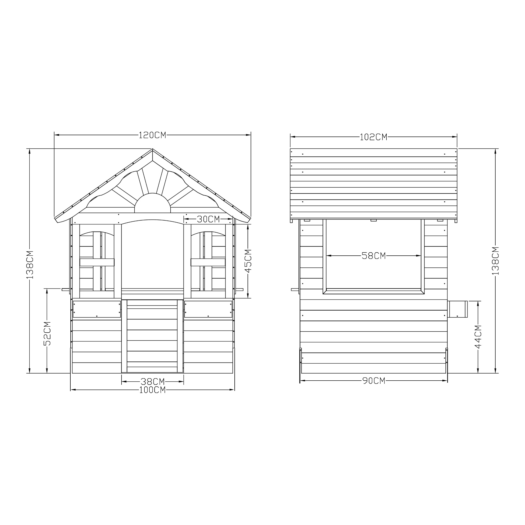 Casetta Giocattolo Vesa da Giardino in Legno di Abete 138x120x102 cm casa.pro