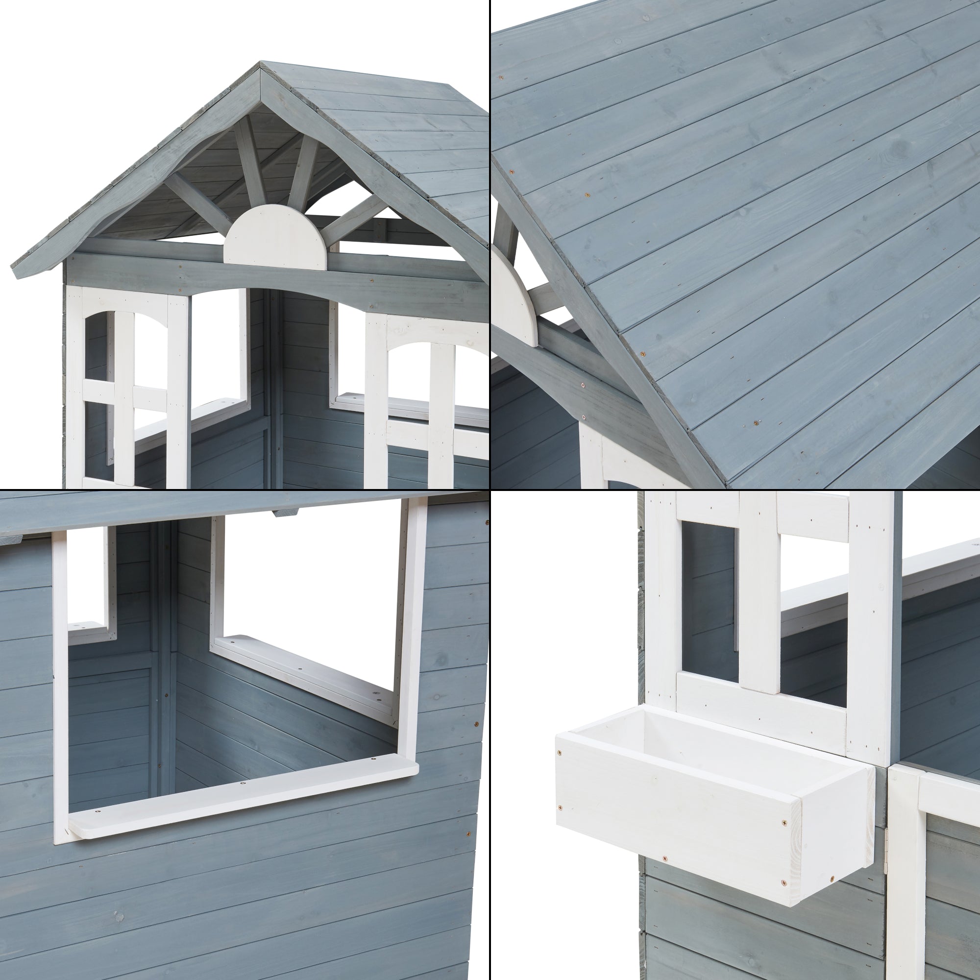 Casetta Giocattolo Vesa da Giardino in Legno di Abete 138x120x102 cm casa.pro