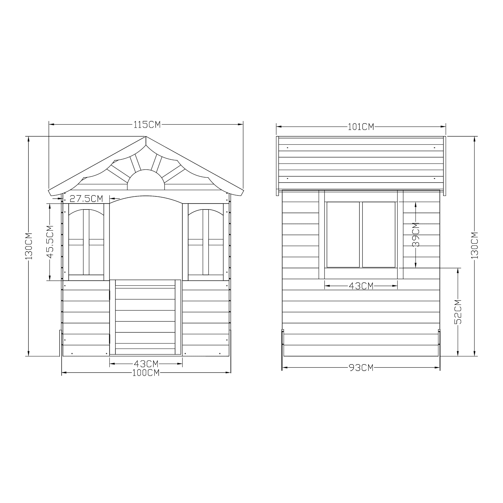 Casetta Giocattolo Lulä da Esterno in Legno di Abete 130x115x101 cm casa.pro