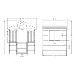 Casetta Giocattolo Lulä da Esterno in Legno di Abete 130x115x101 cm casa.pro