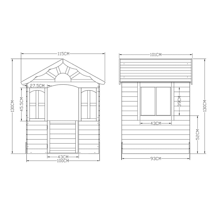 Casetta Giocattolo Lulä da Esterno in Legno di Abete 130x115x101 cm casa.pro