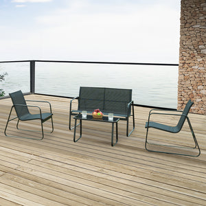 Set Salottino Anzi per Uso Esterno - Nero casa.pro