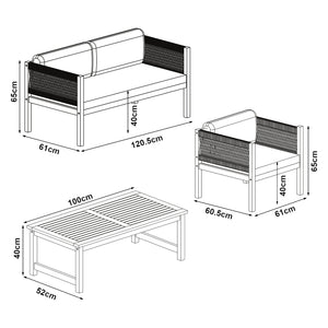 Set Salottino da Giardino Cannole in Legno di Acacia casa.pro