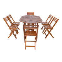 Set da Pranzo per Esterno Acerenza in Legno di Acacia Certificato FSC [en.casa]