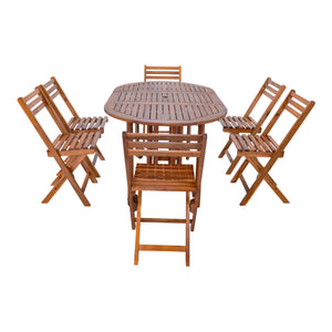 Set da Pranzo per Esterno Acerenza in Legno di Acacia Certificato FSC [en.casa]