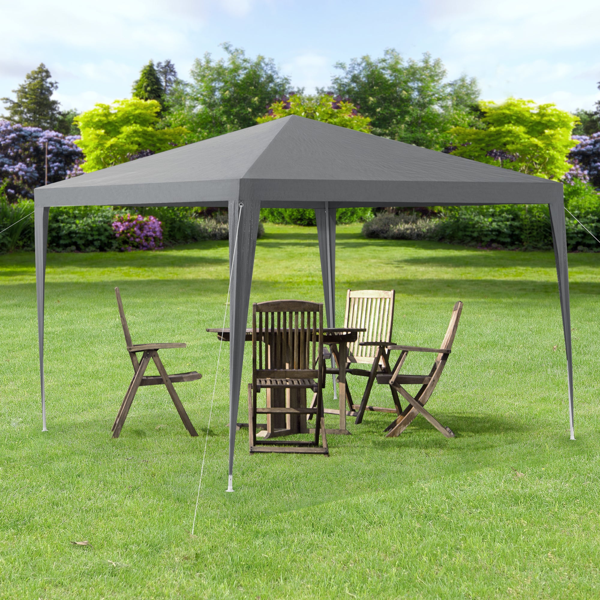 Gazebo per Eventi Wedau con Copertura Impermeabile 300x300x255 cm Grigio Scuro casa.pro