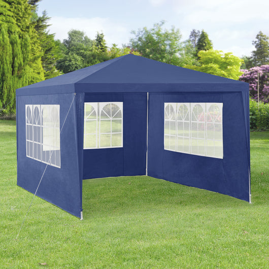 Gazebo per Eventi Wedau con Copertura Impermeabile 400x300x255 cm Blu Scuro casa.pro