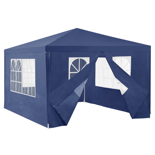 Gazebo per Eventi Wedau con Copertura Impermeabile 400x300x255 cm Blu Scuro casa.pro