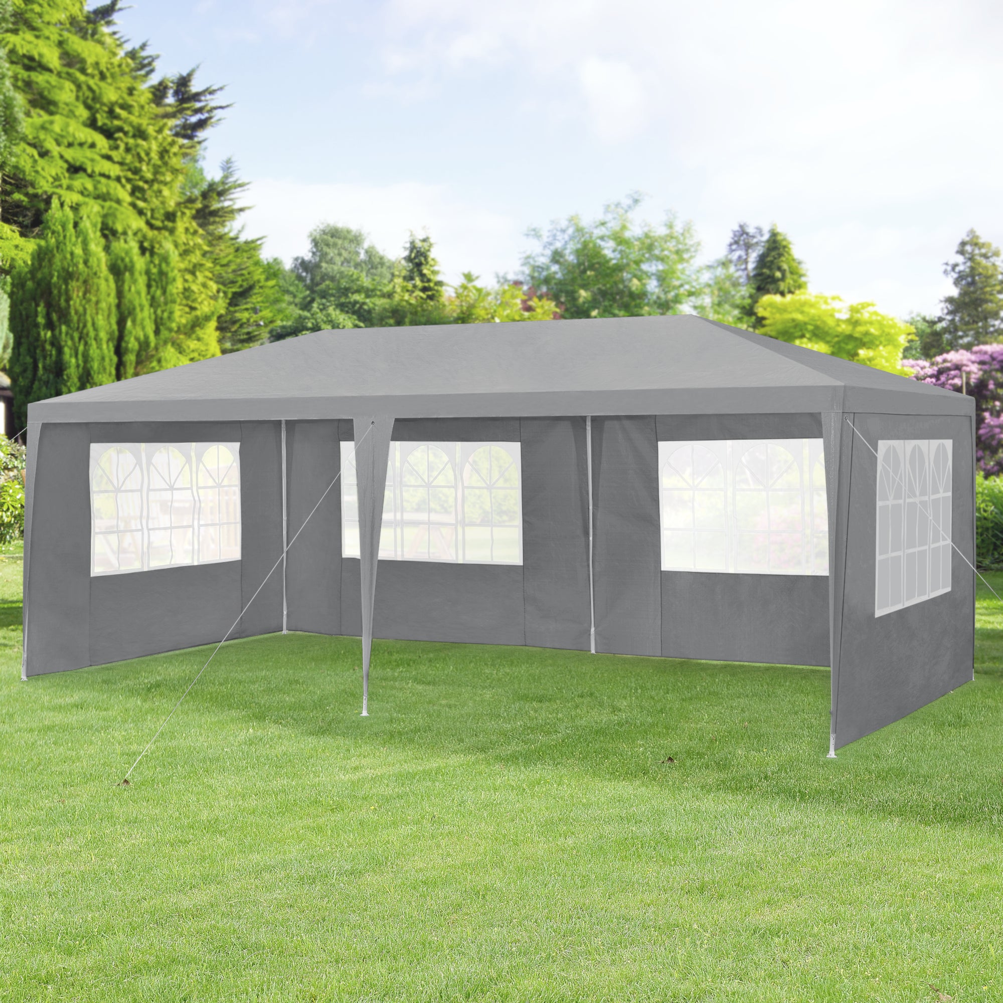 Gazebo per Eventi Wedau con Copertura Impermeabile 600x300x255 cm Grigio Scuro casa.pro
