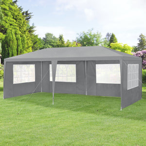 Gazebo per Eventi Wedau con Copertura Impermeabile 600x300x255 cm Grigio Scuro casa.pro