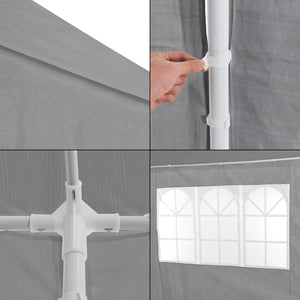 Gazebo per Eventi Wedau con Copertura Impermeabile 600x300x255 cm Grigio Scuro casa.pro