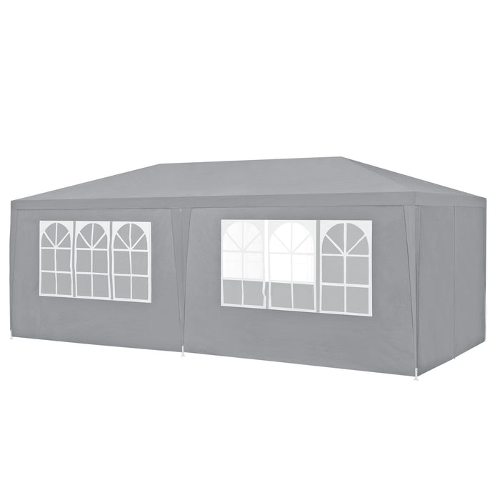Gazebo per Eventi Wedau con Copertura Impermeabile 600x300x255 cm Grigio Scuro casa.pro