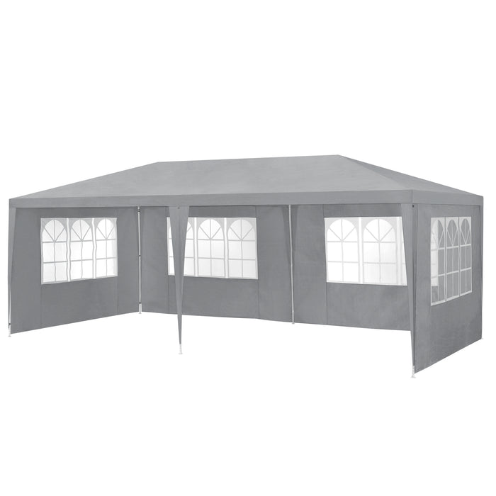 Gazebo per Eventi Wedau con Copertura Impermeabile 600x300x255 cm Grigio Scuro casa.pro
