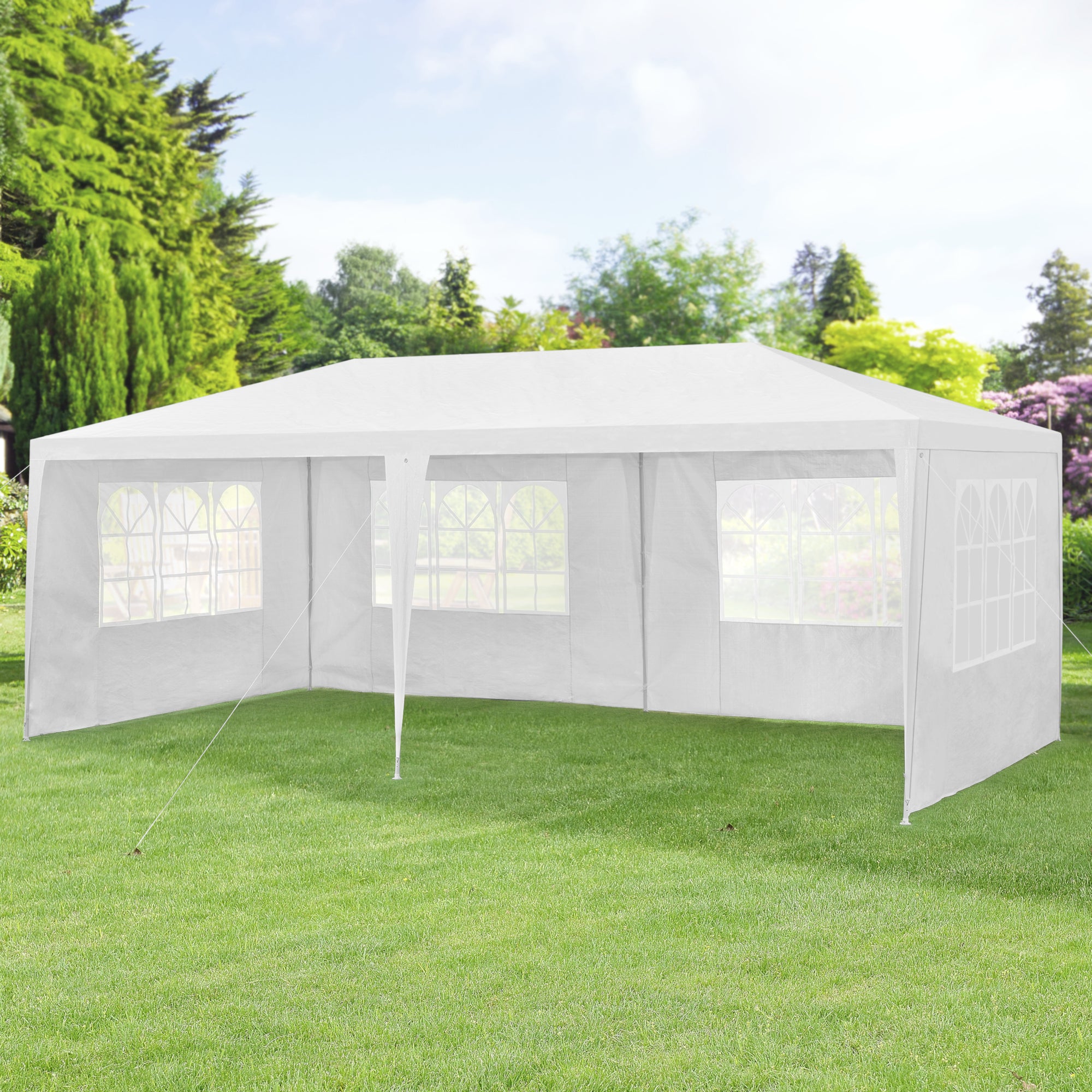 Gazebo per Eventi Wedau con Copertura Impermeabile 600x300x255 cm Bianco casa.pro
