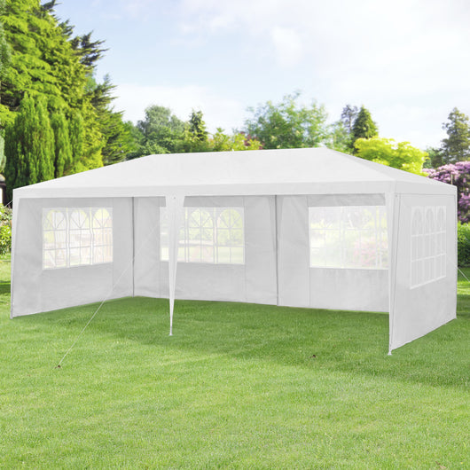 Gazebo per Eventi Wedau con Copertura Impermeabile 600x300x255 cm Bianco casa.pro