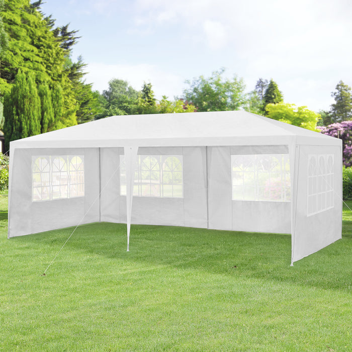 Gazebo per Eventi Wedau con Copertura Impermeabile 600x300x255 cm Bianco casa.pro
