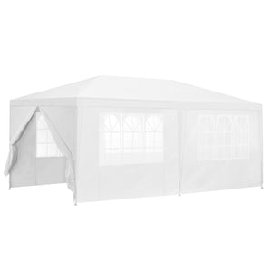 Gazebo per Eventi Wedau con Copertura Impermeabile 600x300x255 cm Bianco casa.pro