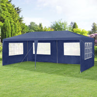 Gazebo per Eventi Wedau con Copertura Impermeabile 600x300x255 cm Blu Scuro casa.pro