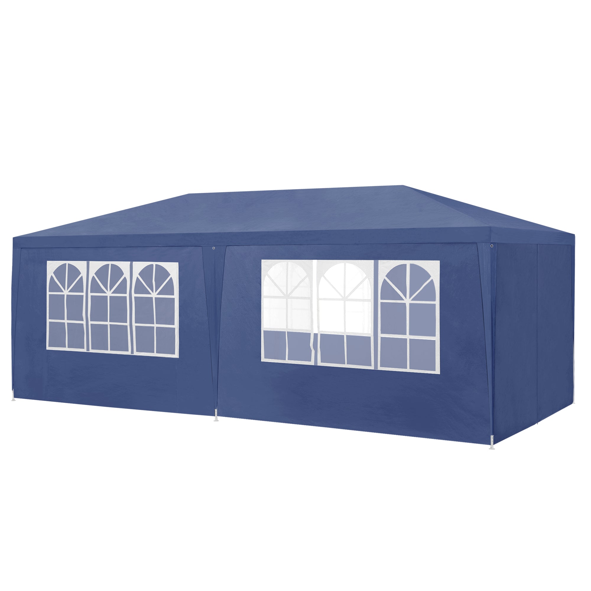 Gazebo per Eventi Wedau con Copertura Impermeabile 600x300x255 cm Blu Scuro casa.pro