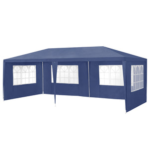 Gazebo per Eventi Wedau con Copertura Impermeabile 600x300x255 cm Blu Scuro casa.pro