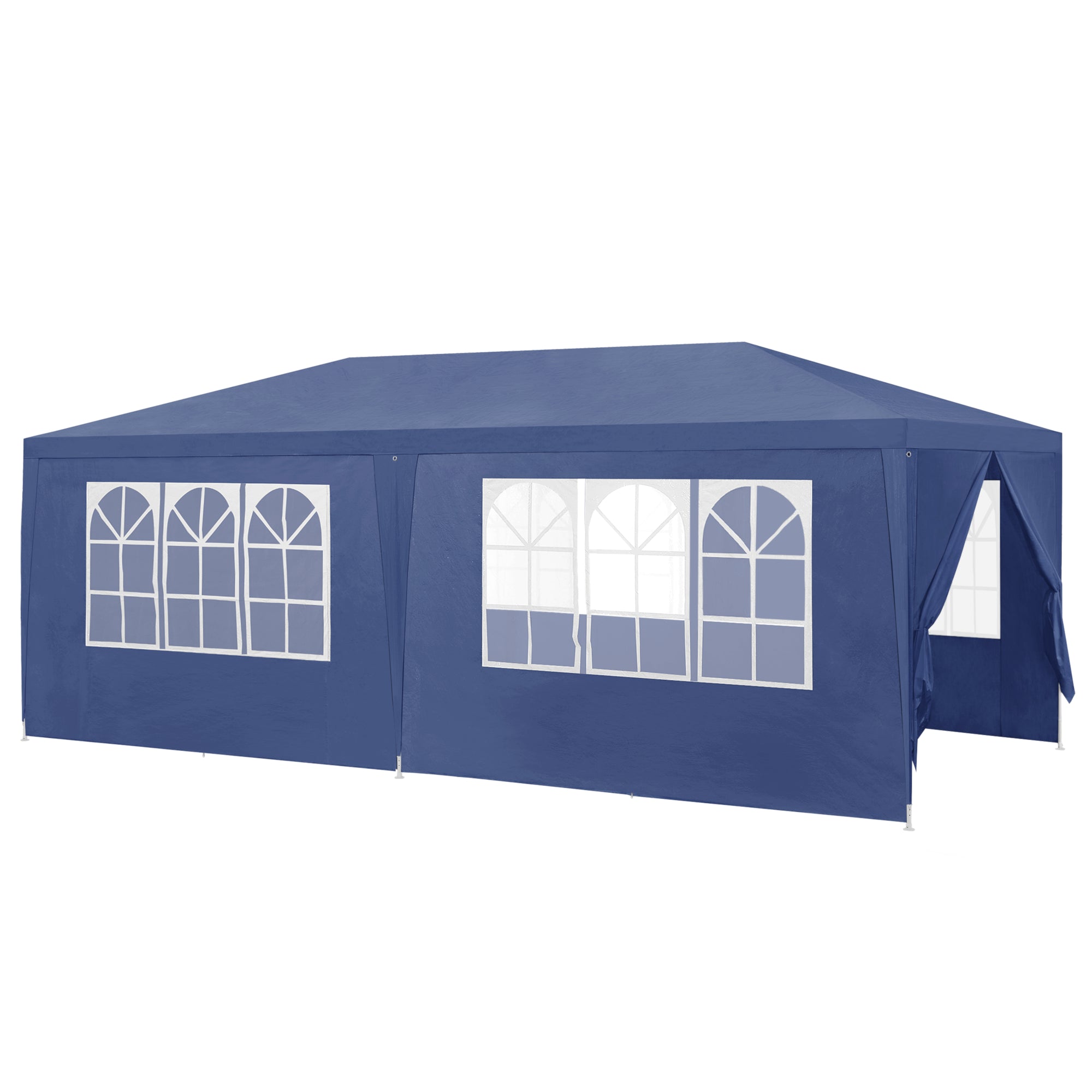 Gazebo per Eventi Wedau con Copertura Impermeabile 600x300x255 cm Blu Scuro casa.pro