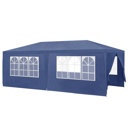 Gazebo per Eventi Wedau con Copertura Impermeabile 600x300x255 cm Blu Scuro casa.pro