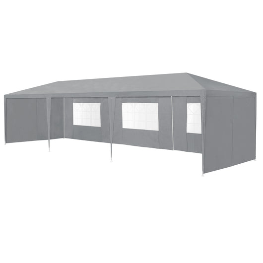 Gazebo per Eventi Wedau con Copertura Impermeabile 900x300x255 cm Grigio Scuro casa.pro