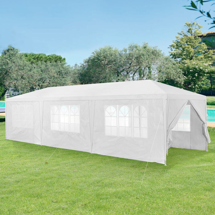 Gazebo per Eventi Wedau con Copertura Impermeabile 900x300x255 cm Bianco casa.pro