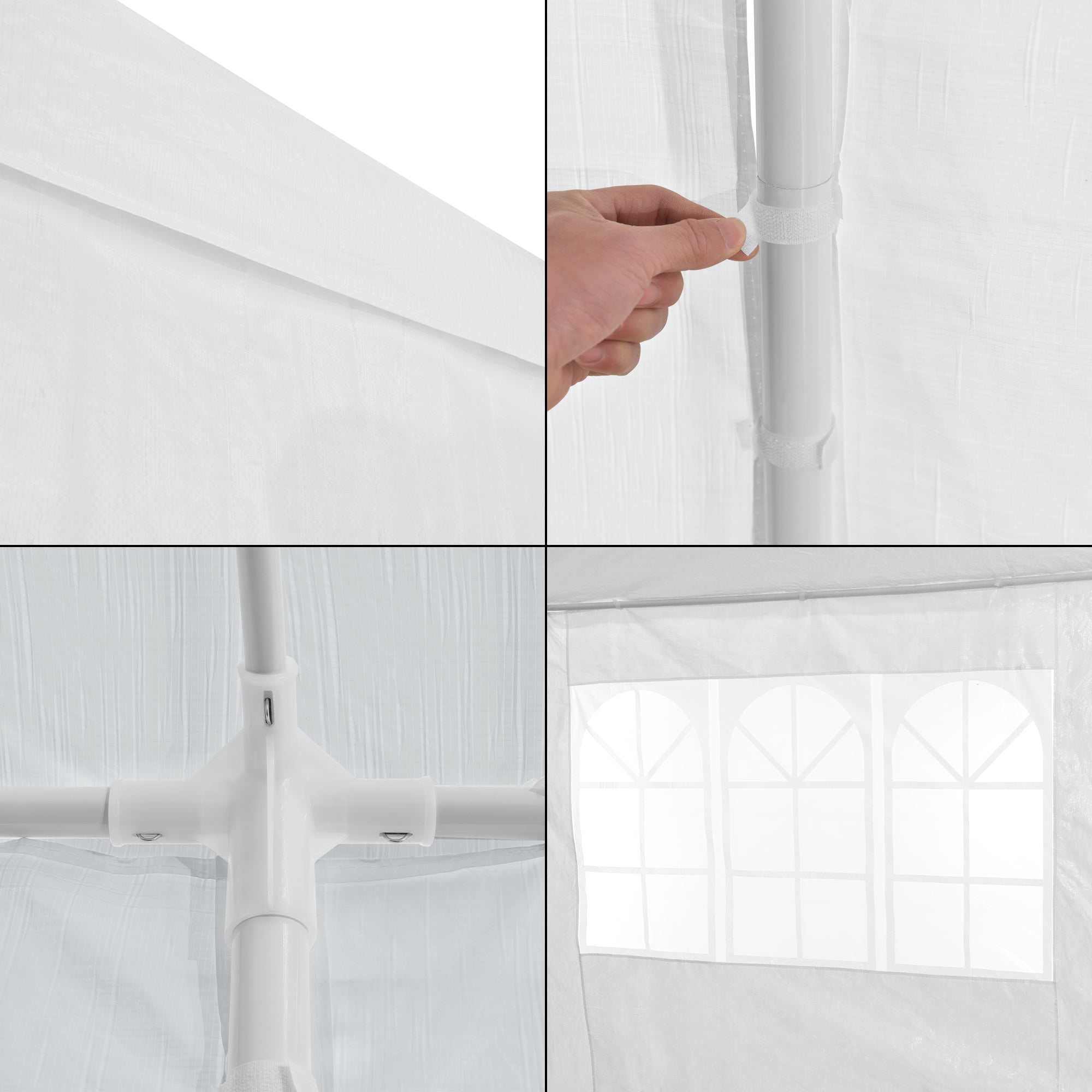 Gazebo per Eventi Wedau con Copertura Impermeabile 900x300x255 cm Bianco casa.pro