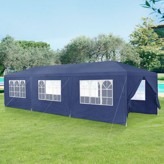 Gazebo per Eventi Wedau con Copertura Impermeabile 900x300x255 cm Blu Scuro casa.pro