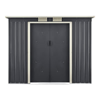 Casetta da giardino tettoia 213 x 130 x 173 cm lamiera di acciaio zincato grigio scuro 03_0007175