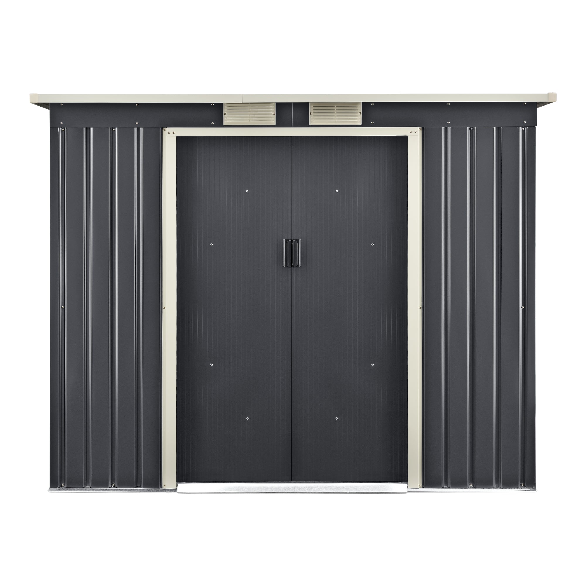 Casetta da giardino tettoia 213 x 130 x 173 cm lamiera di acciaio zincato grigio scuro 03_0007175