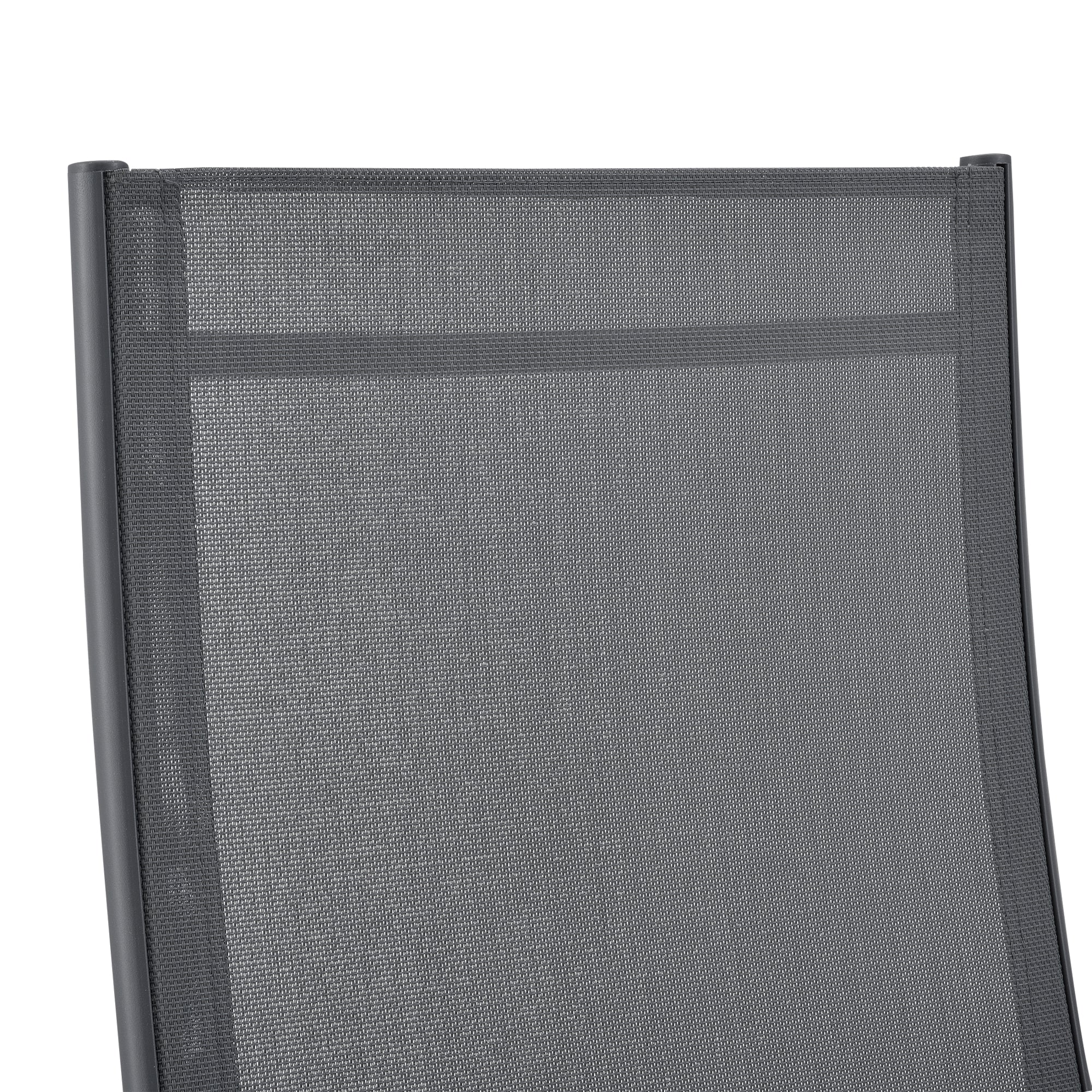 Set Kalamata di 2 Sedie Pieghevoli da Giardino con Braccioli e Schienale Reclinabile - Grigio Scuro [en.casa]