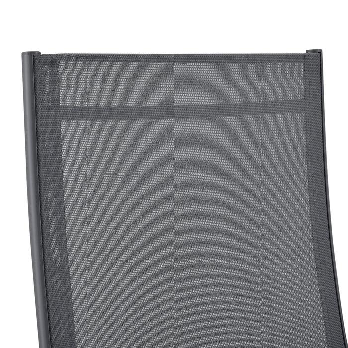 Set Kalamata di 2 Sedie Pieghevoli da Giardino con Braccioli e Schienale Reclinabile - Grigio Scuro [en.casa]