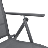 Set Kalamata di 2 Sedie Pieghevoli da Giardino con Braccioli e Schienale Reclinabile - Grigio Scuro [en.casa]