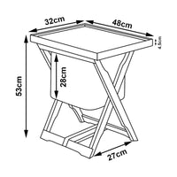 Tavolino Pieghevole Hattfjelldal in Bambù con Piano e Contenitore Rimovibili [en.casa]