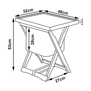 Tavolino Pieghevole Hattfjelldal in Bambù con Piano e Contenitore Rimovibili [en.casa]