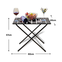 Tavolo Pieghevole Cavallino da Picnic con Piano Grigio Venato [en.casa]