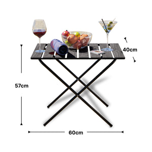 Tavolo Pieghevole Cavallino da Picnic con Piano Grigio Venato [en.casa]