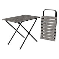 Tavolo Pieghevole Cavallino da Picnic con Piano Grigio Venato [en.casa]
