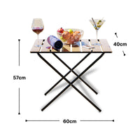 Tavolo Pieghevole Cavallino da Picnic con Piano Legno Naturale [en.casa]