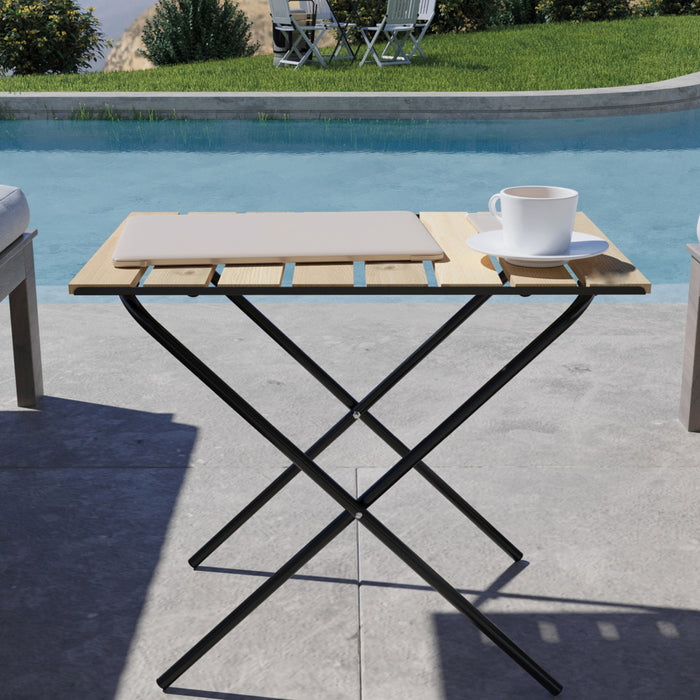 Tavolo Pieghevole Cavallino da Picnic con Piano Legno Naturale [en.casa]