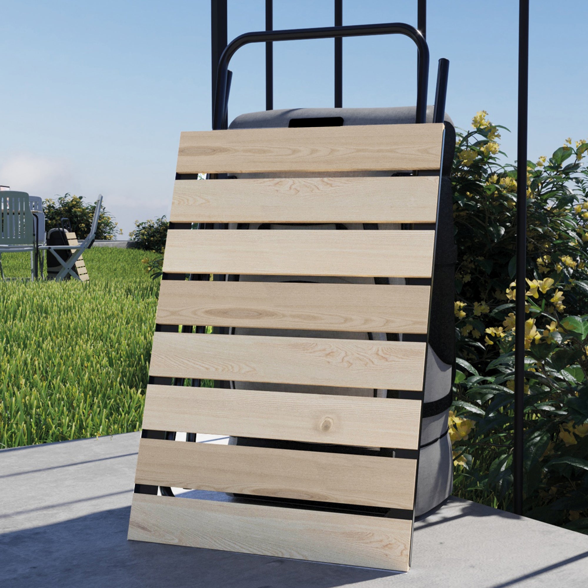 Tavolo Pieghevole Cavallino da Picnic con Piano Legno Naturale [en.casa]