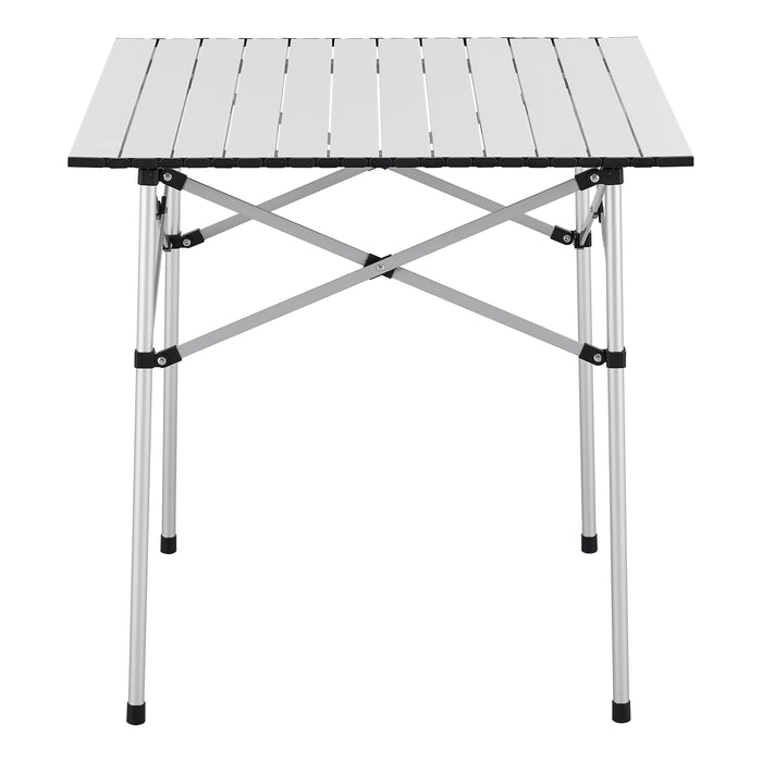 Tavolo Portatile da Campeggio Castilenti con Borsa di Trasporto - Argentato [en.casa]