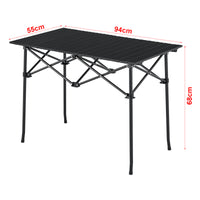 Tavolo Portatile da Campeggio Castilenti con Borsa di Trasporto - Nero [en.casa]