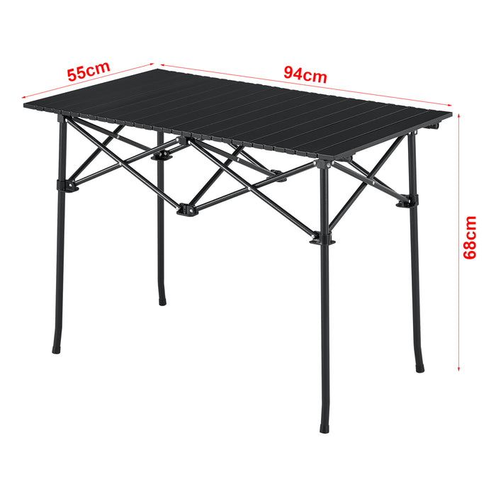Tavolo Portatile da Campeggio Castilenti con Borsa di Trasporto - Nero [en.casa]