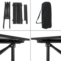 Tavolo Portatile da Campeggio Castilenti con Borsa di Trasporto - Nero [en.casa]