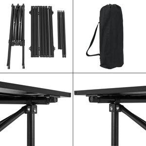 Tavolo Portatile da Campeggio Castilenti con Borsa di Trasporto - Nero [en.casa]